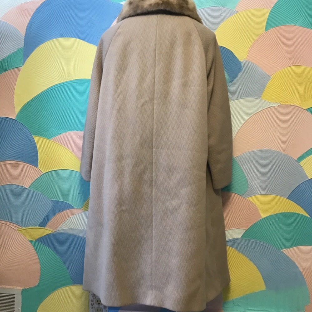 Mink vintage fur Frostmann 50s Coat mink leather on collar