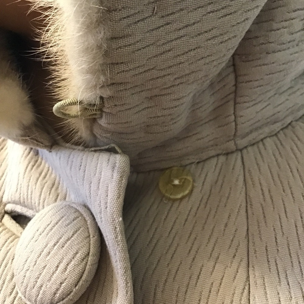 Mink vintage fur Frostmann 50s Coat mink leather on collar
