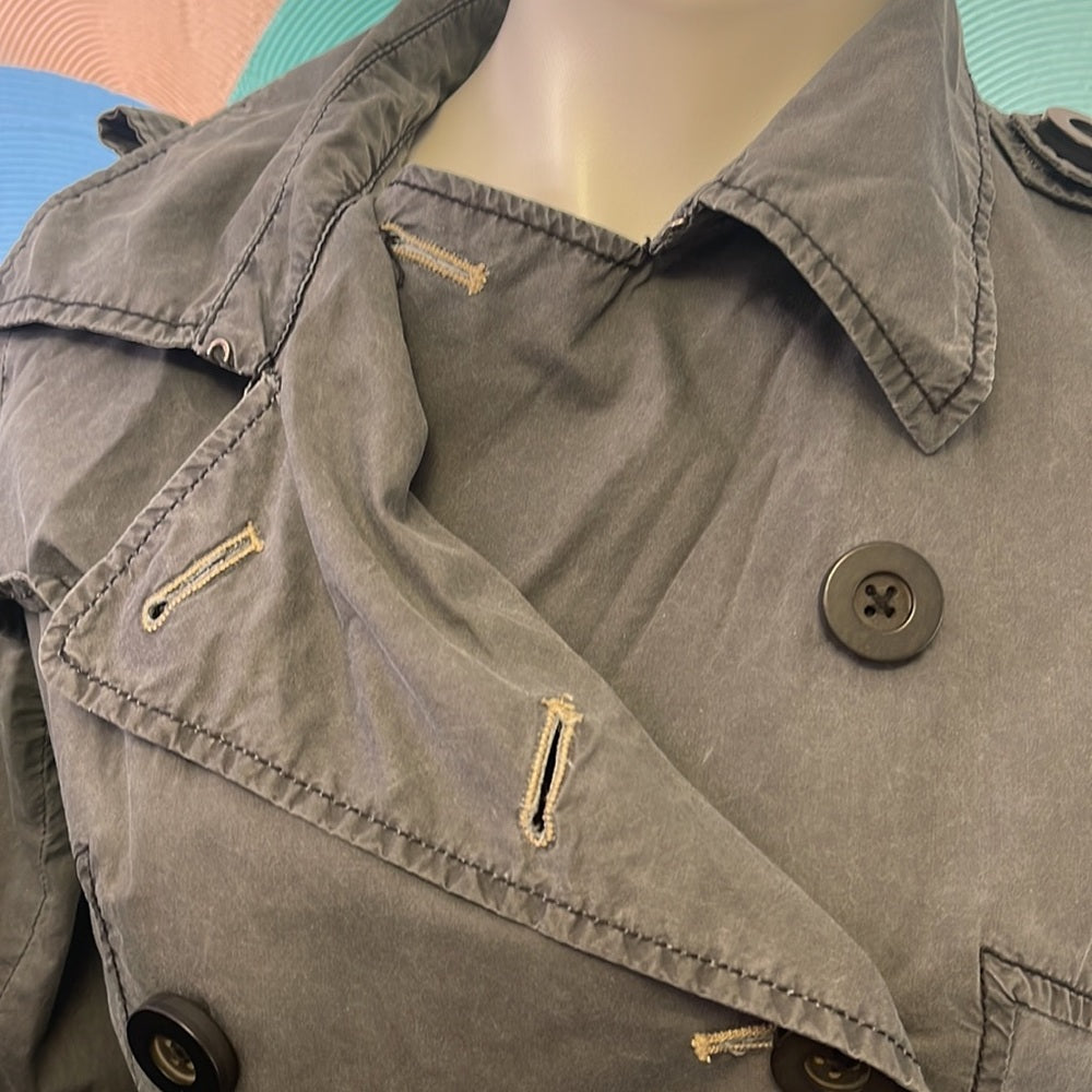 RARE Free People Dainty Pleated Gray Coat sz6