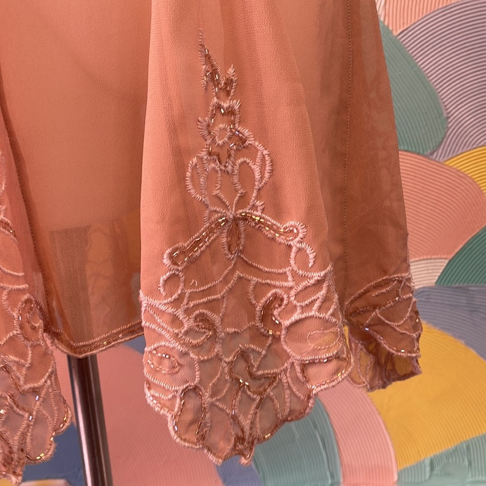 Free People Holiday Cover Slip Dress Blush Pink With Glass Beading