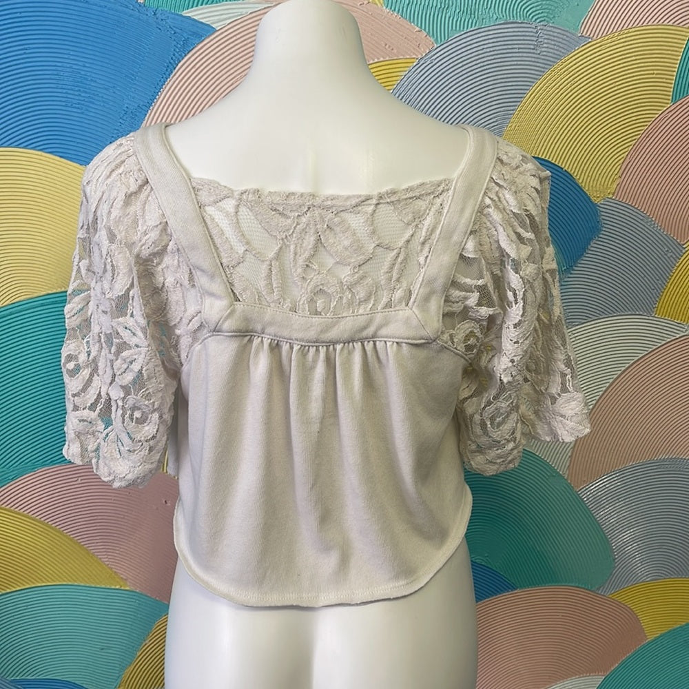 We the free Free People lacey soft babydoll crop top size XS