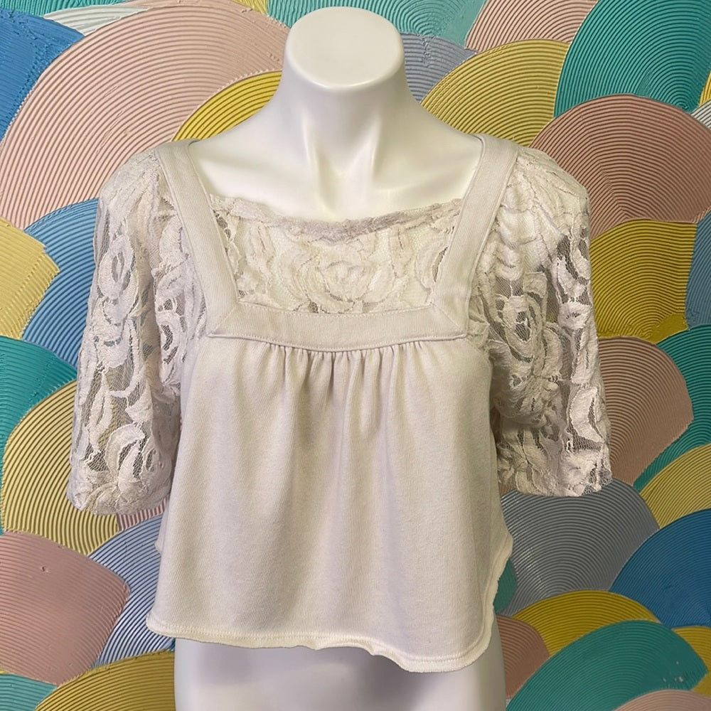 We the free Free People lacey soft babydoll crop top size XS