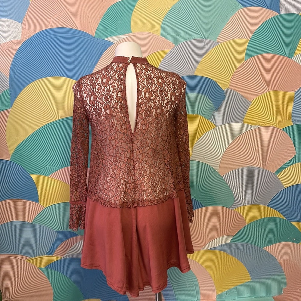 Free people lance blouse long linen bottom