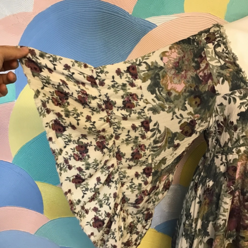 Free People Flower Dress  Goddess sleeves size S