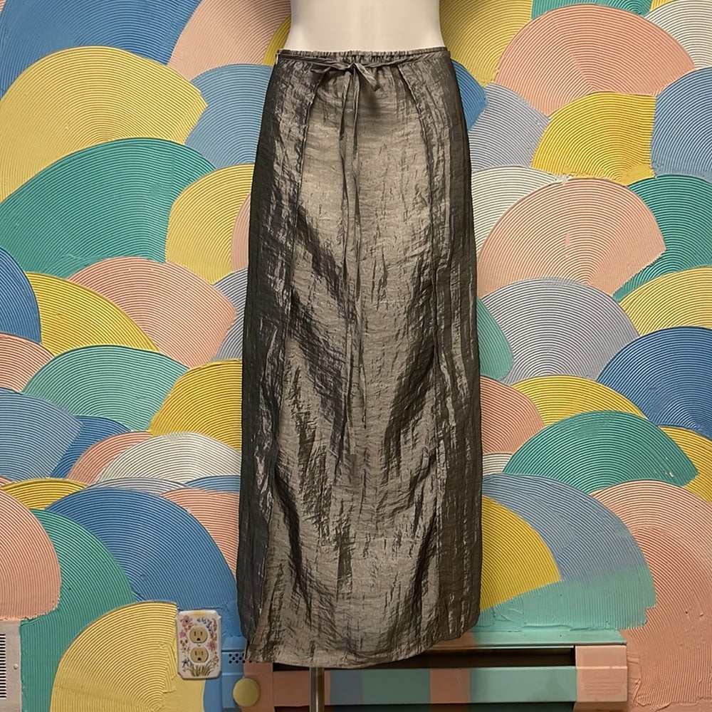 Vintage Free People Sheer metallic Silver Skirt