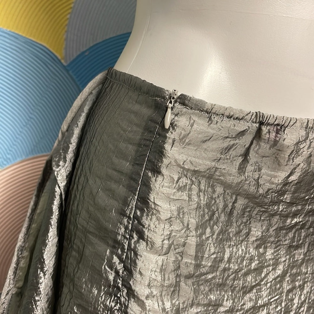Vintage Free People Sheer metallic Silver Skirt