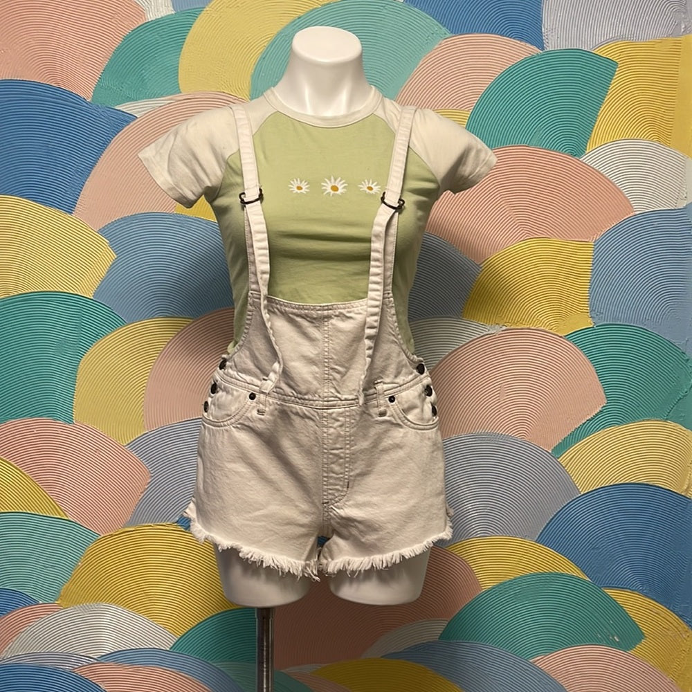 Free People  we the free Overall White Shorts size 28