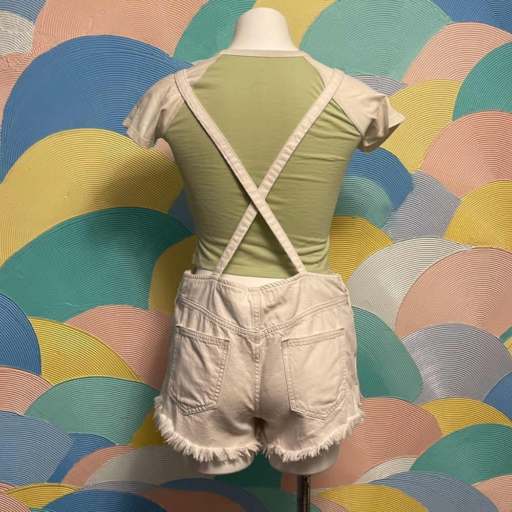 Free People  we the free Overall White Shorts size 28