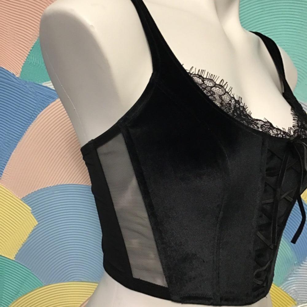 Victoria secret Corset Velvet with lace size S