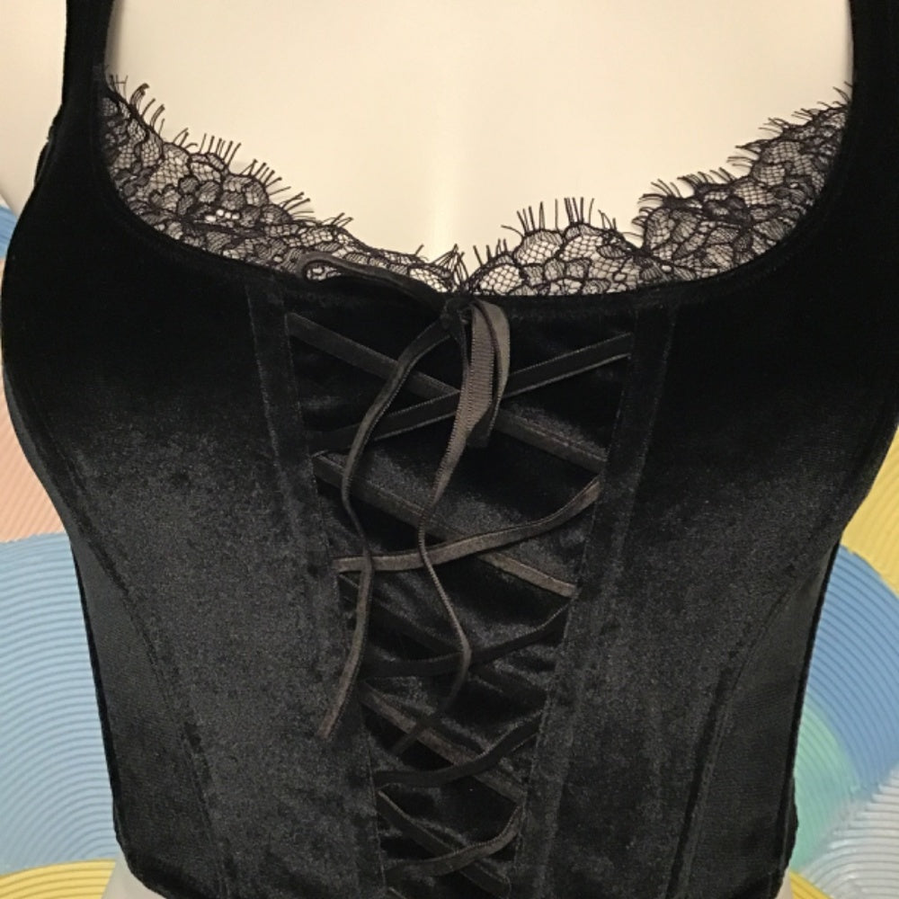 Victoria secret Corset Velvet with lace size S