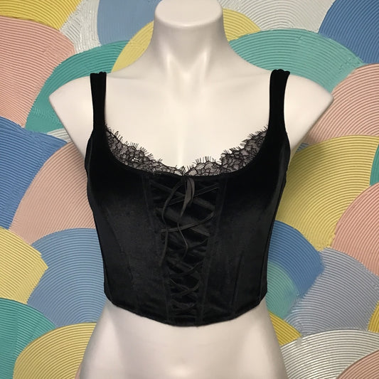 Victoria secret Corset Velvet with lace size S