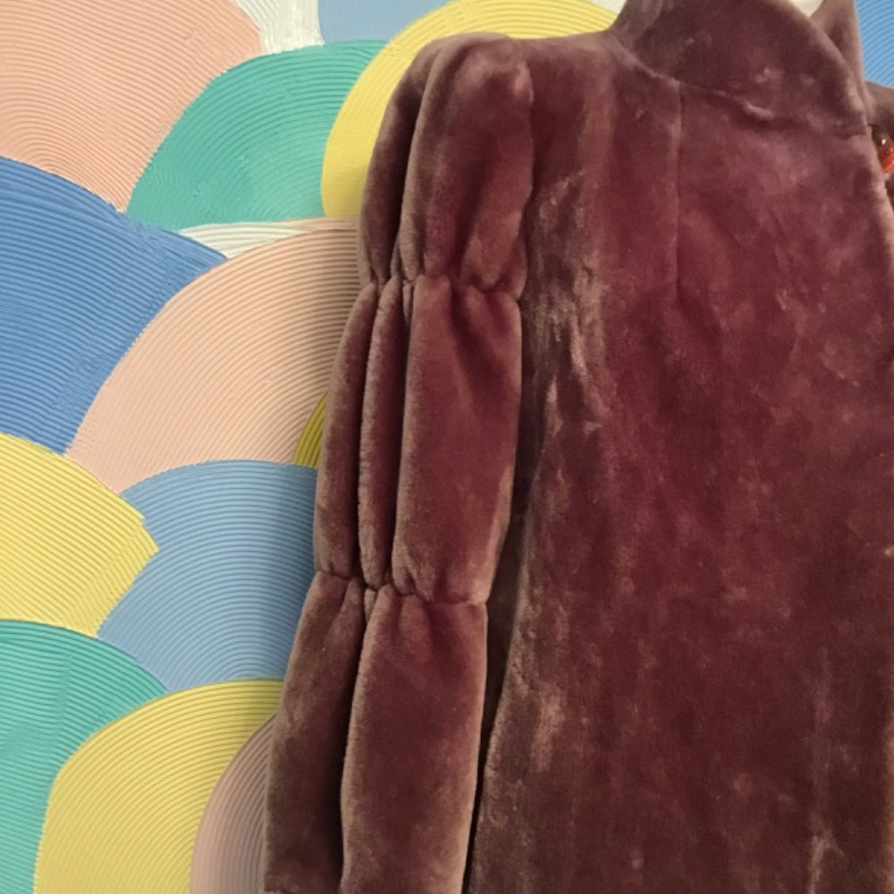 Vintage Sasson Borgazia Fur Coat Purple