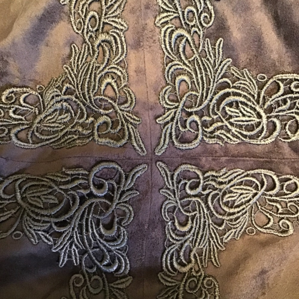 Silkland silk brown embroidered Skirt size 12
