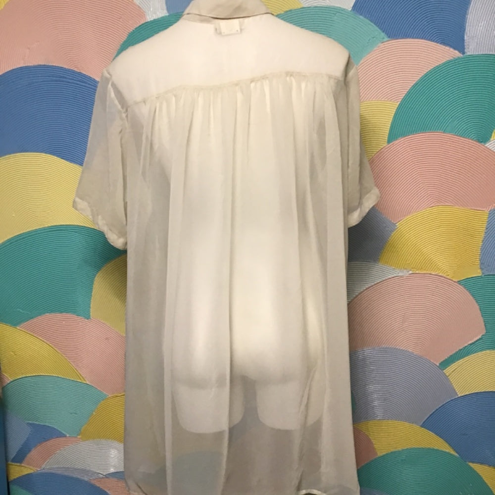Vintage 1950s gottex blouse button up with mother pearl buttons
