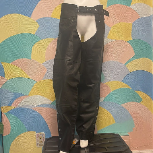 Genuine Leather Alpha assless chaps Sz 30