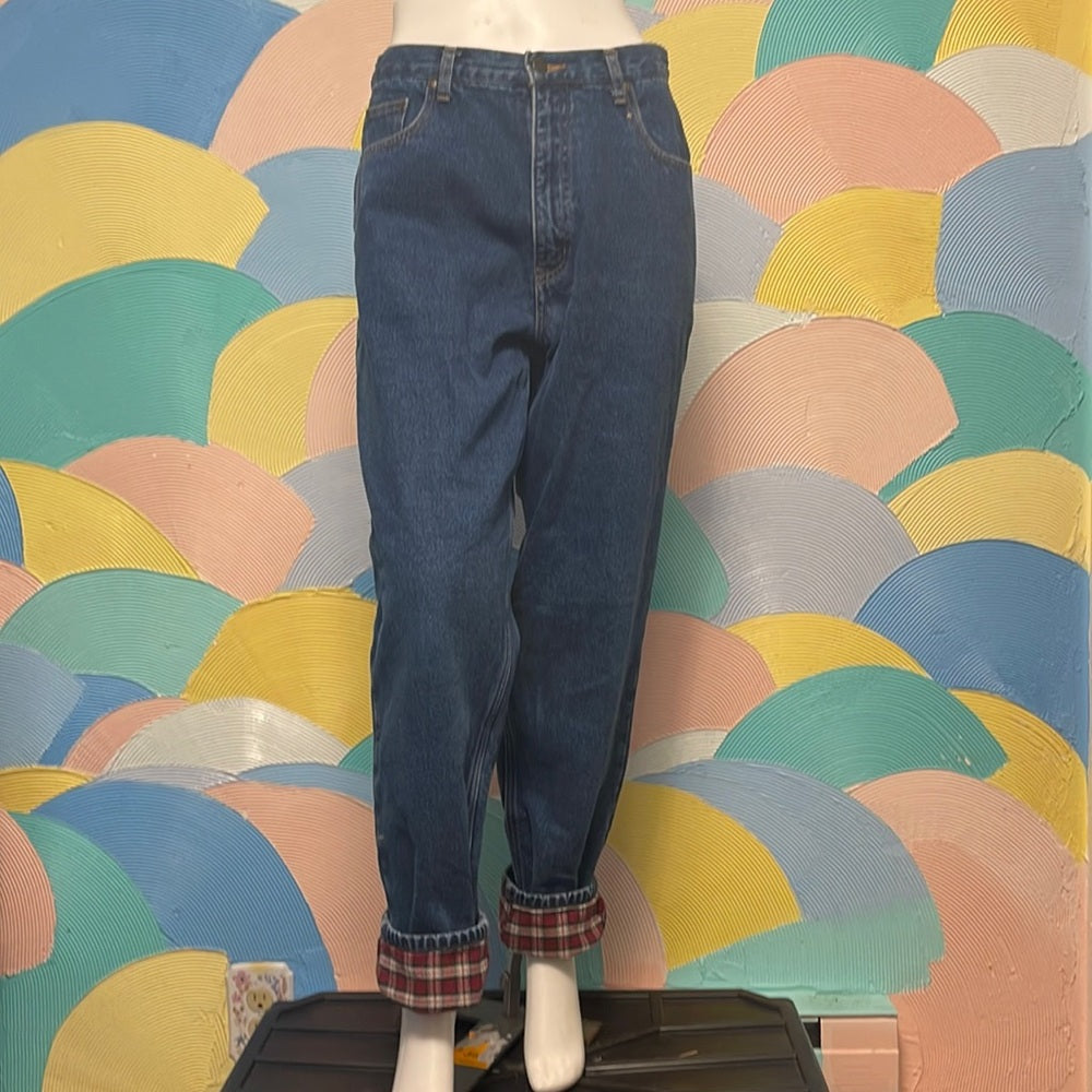 Eddie Bauer 100% cotton outdoor flannel Lined bluejeans size 12 Hong Kong