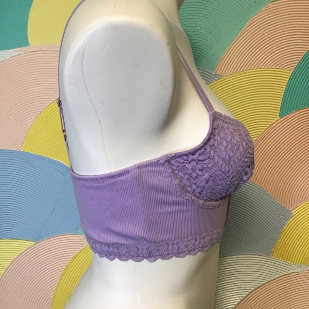 Aerie embroidered Bra size 34B color purple