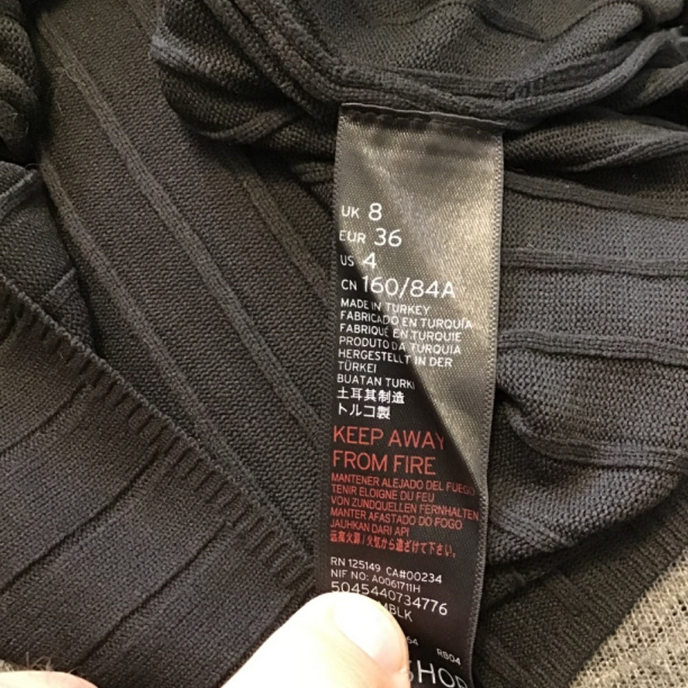 Topshop Black Midlength Cutout Pleated