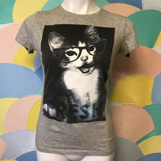 A.Lab Get Wild Kitten tee Sz L color grey