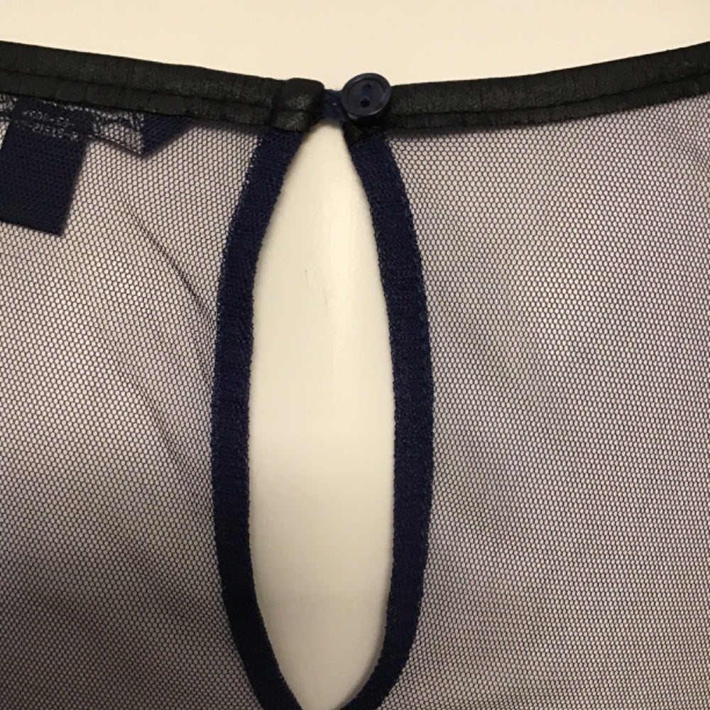 American Eagle dark blue embroidered glass beads dress Sz XS