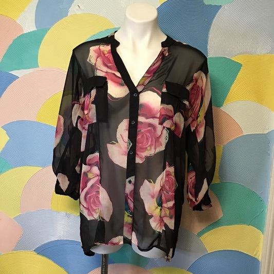 Candies multi colored floral blouse Sz XL