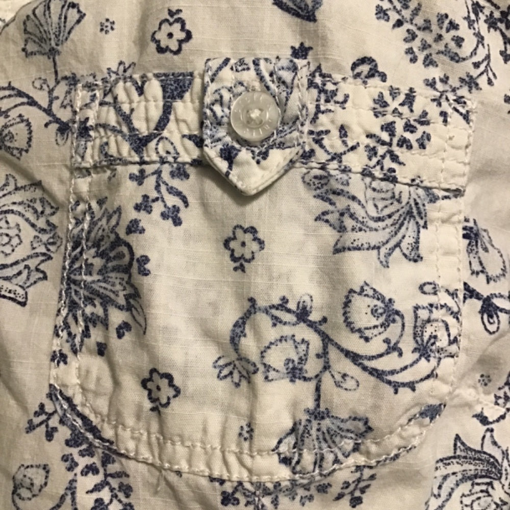 Croft & Barrow blue floral design dress shirt Sz XL