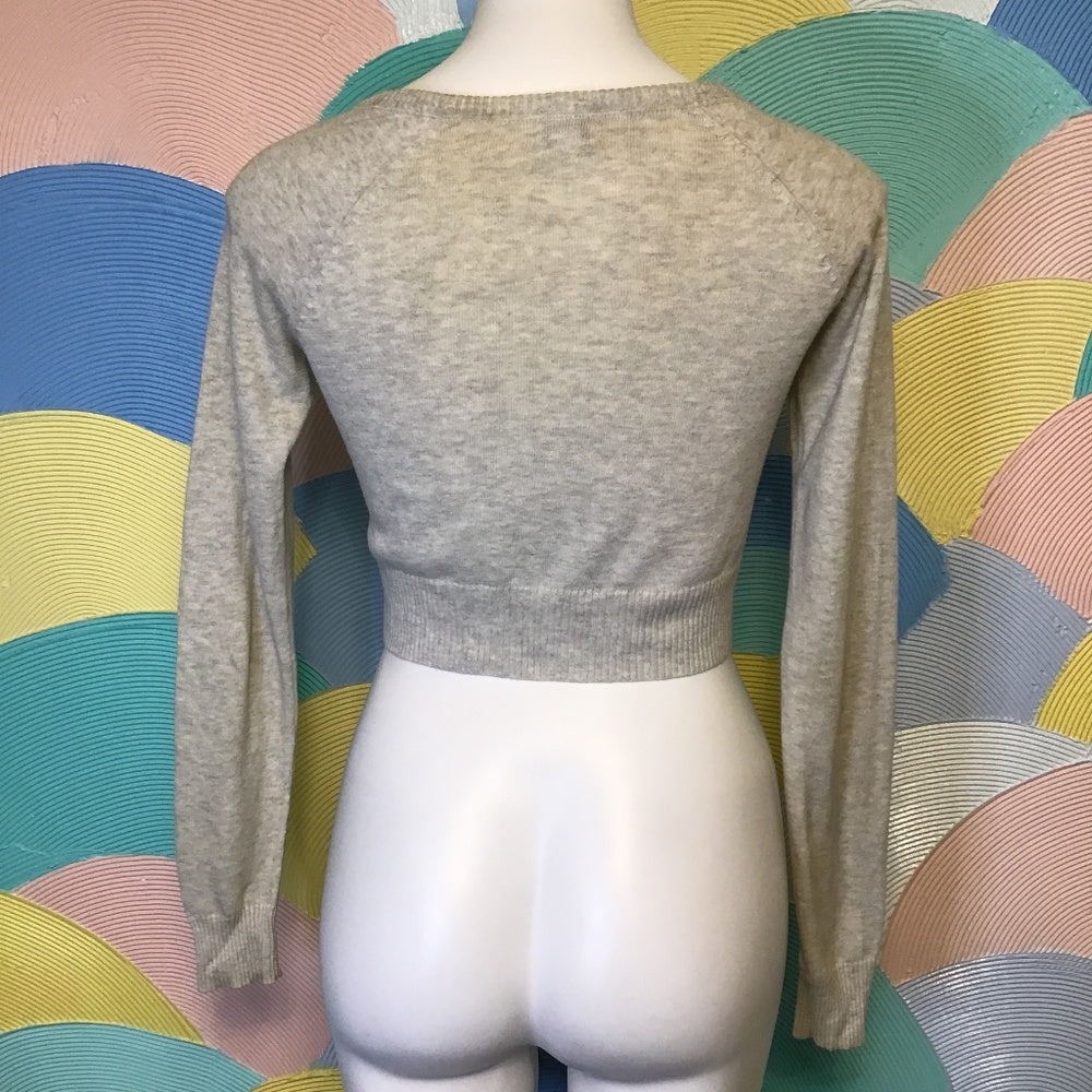 American Eagle gray cardigan with shimmery accents Sz XS