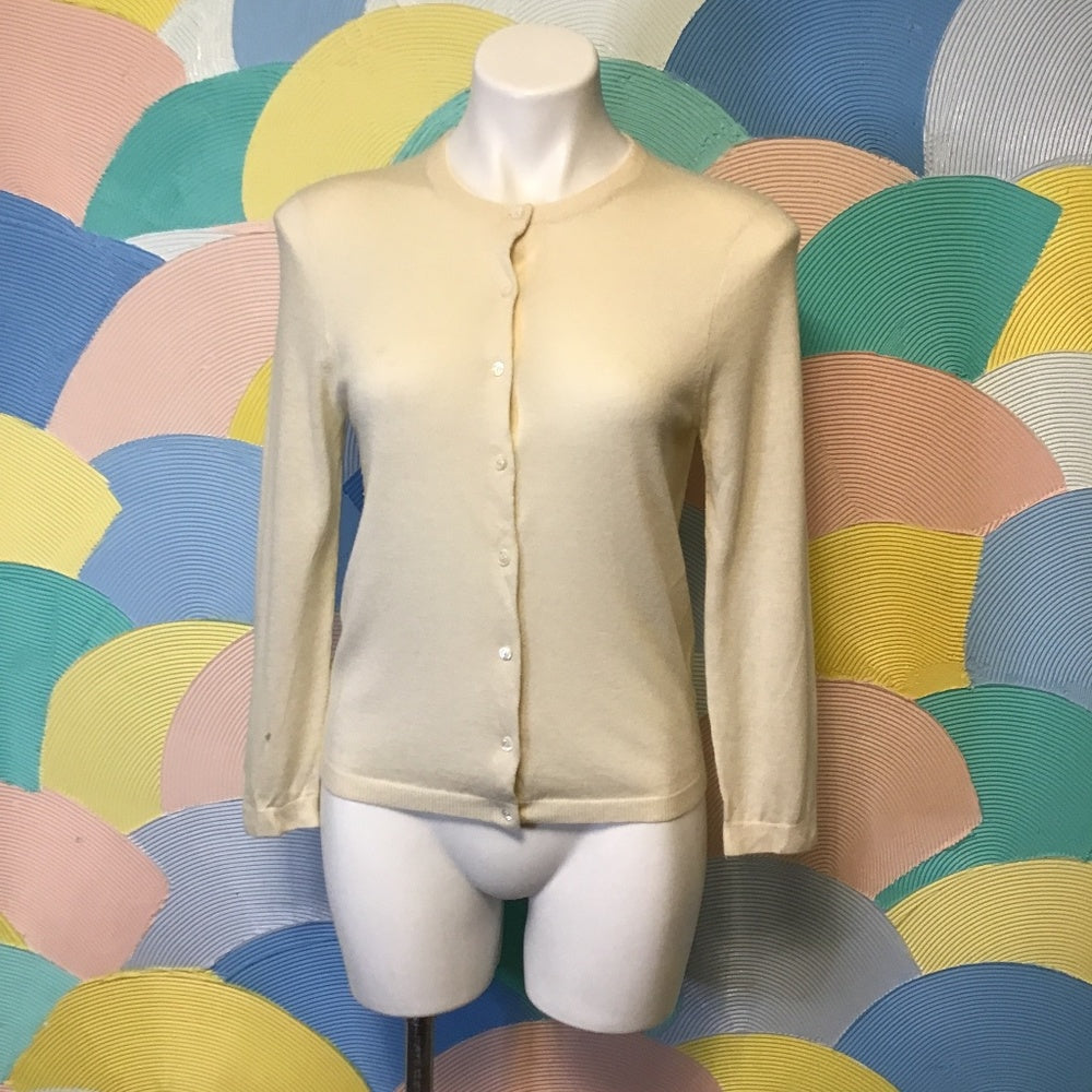 J. Crew cream cashmere sweater Sz M