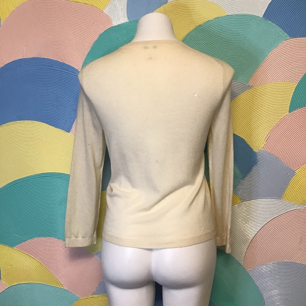 J. Crew cream cashmere sweater Sz M