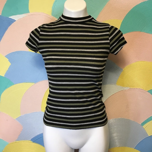 Pink Rose Fitted Striped Shirt size XS