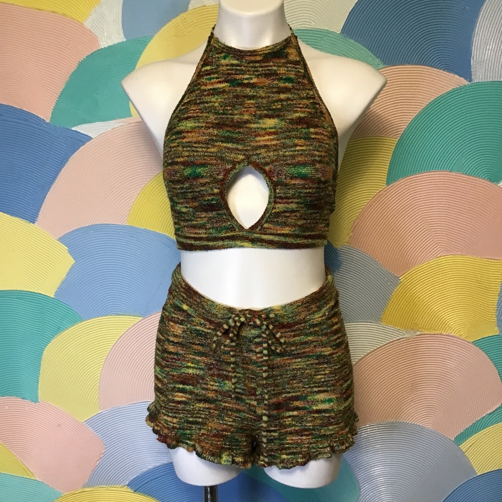 Kimchi Blue funky colorful halter short set szS
