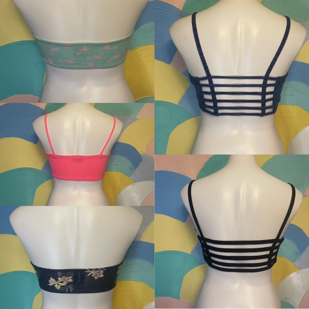 Bundle deal! 5 Bralettes! PAC sun& other brands straps tube top flower flamingos