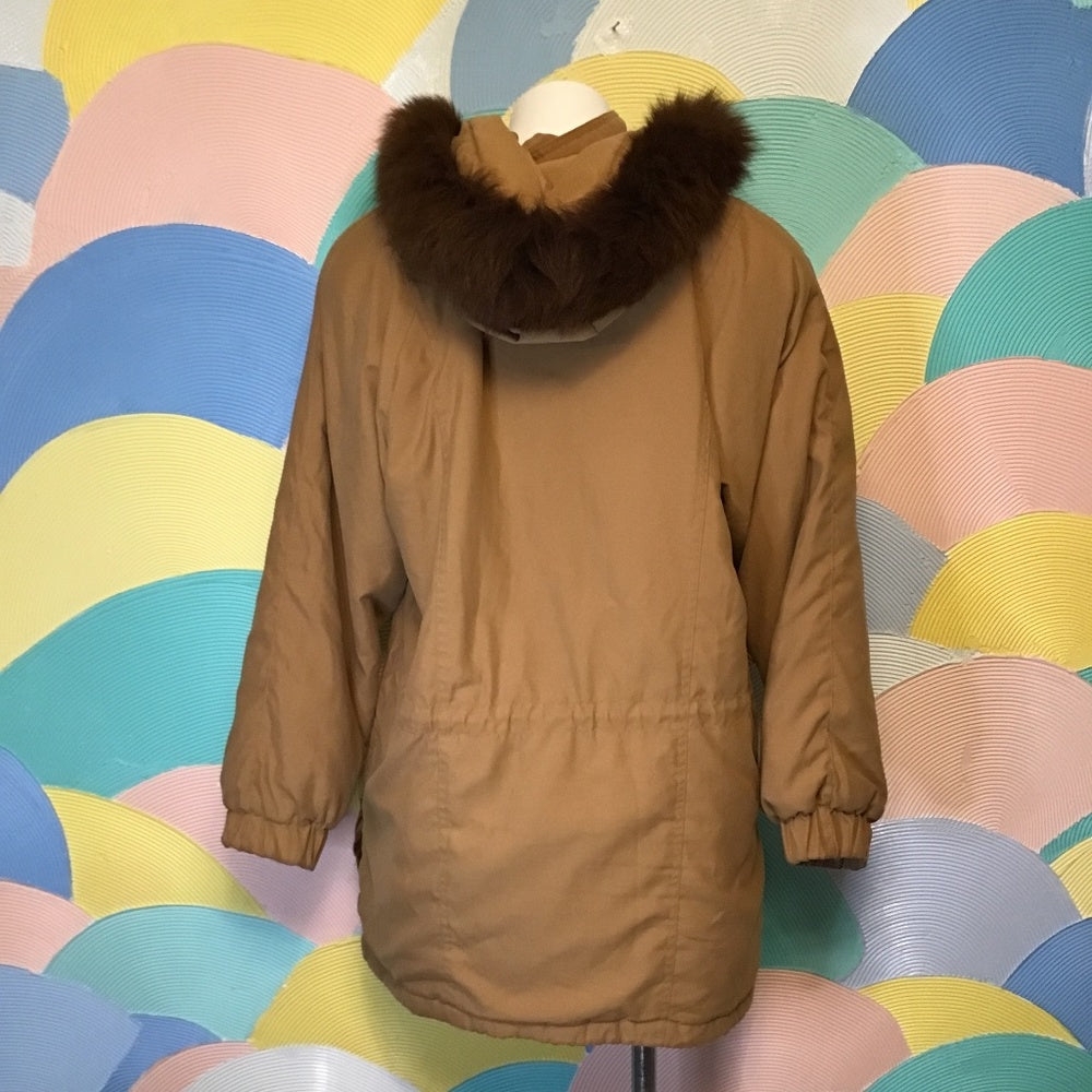 Vintage Jacqueline ferrar REAL Fox tail fur winter coat size Small