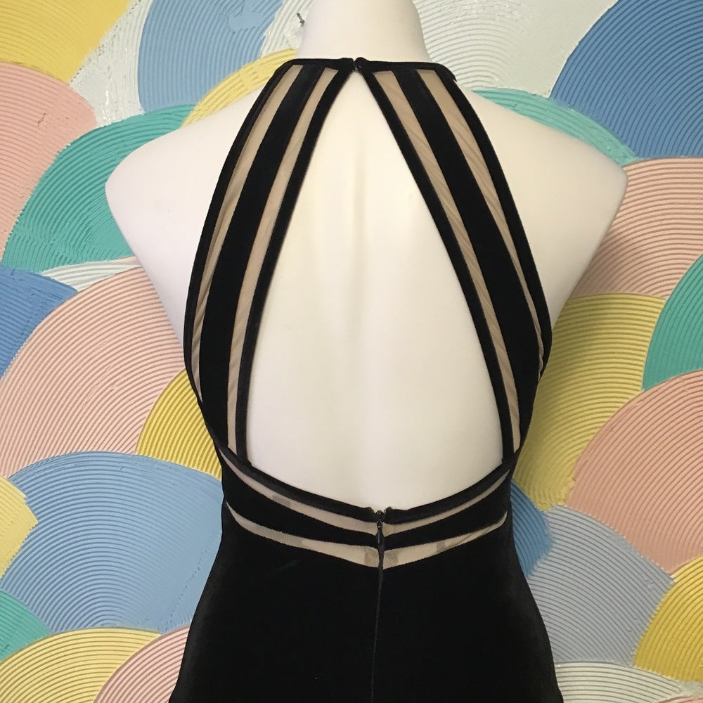 Prom velvet Xscape black dress size 2