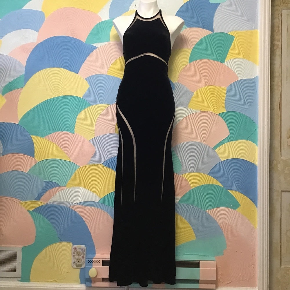 Prom velvet Xscape black dress size 2