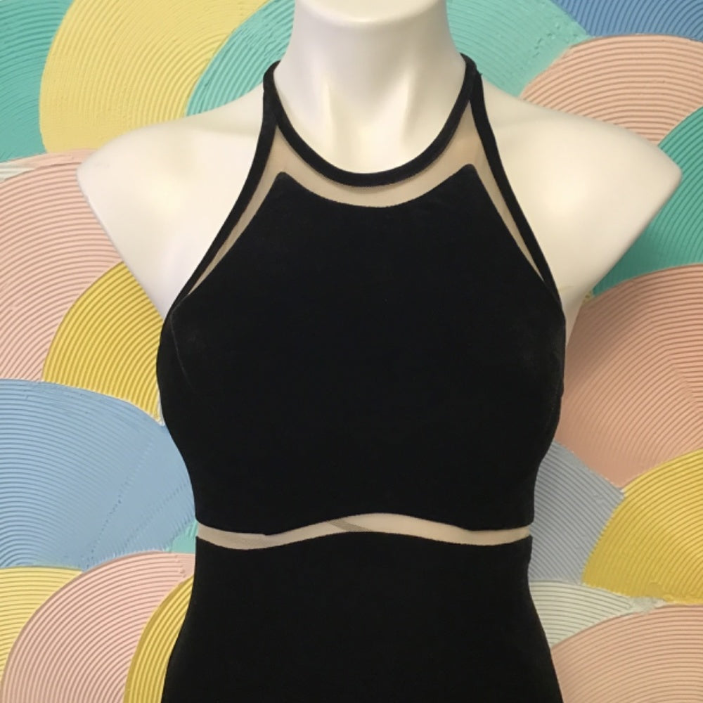 Prom velvet Xscape black dress size 2