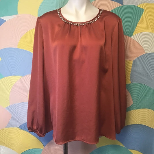 Liz Claiborne Career long sleeve shirt size XXL with Rhine stones
