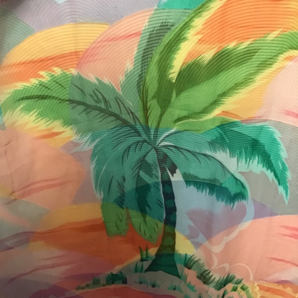 Swimsuit cover boat and palm tree pink blue