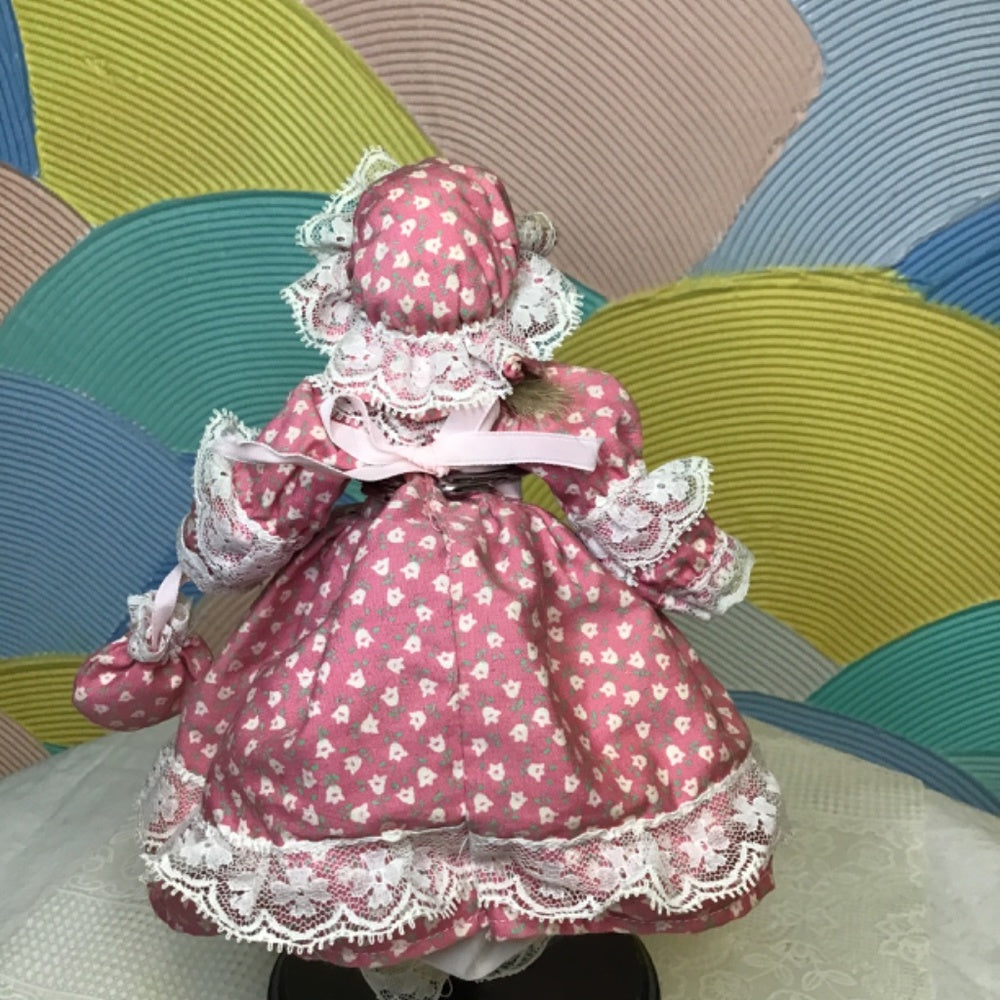 Enesco designed giftware sri lanka Porcelain doll hand painted face pink flower