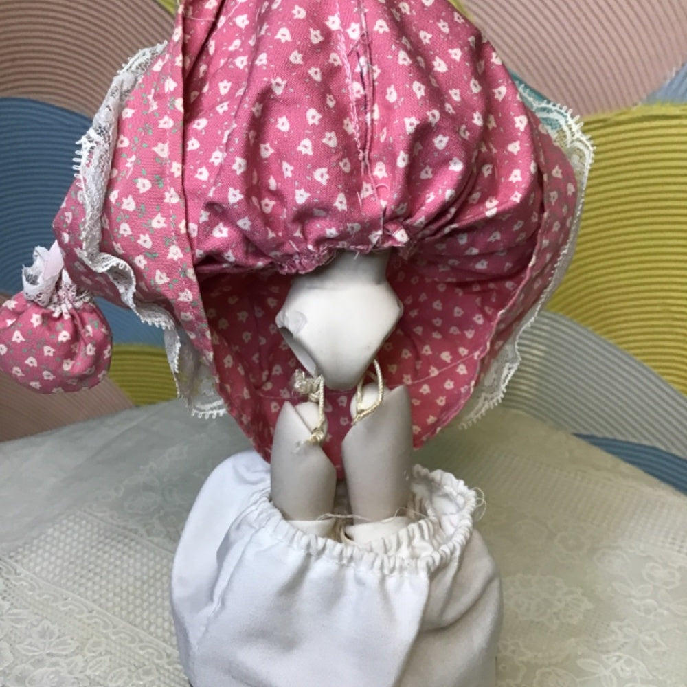 Enesco designed giftware sri lanka Porcelain doll hand painted face pink flower