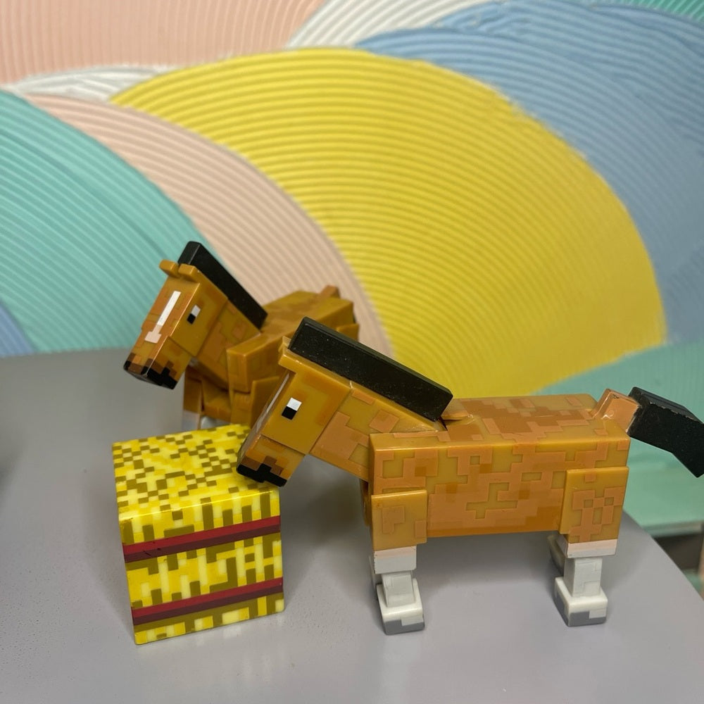 Minecraft Mixed Toy LOT Action 33 Figures Blocks pig sheep cow Weapons more