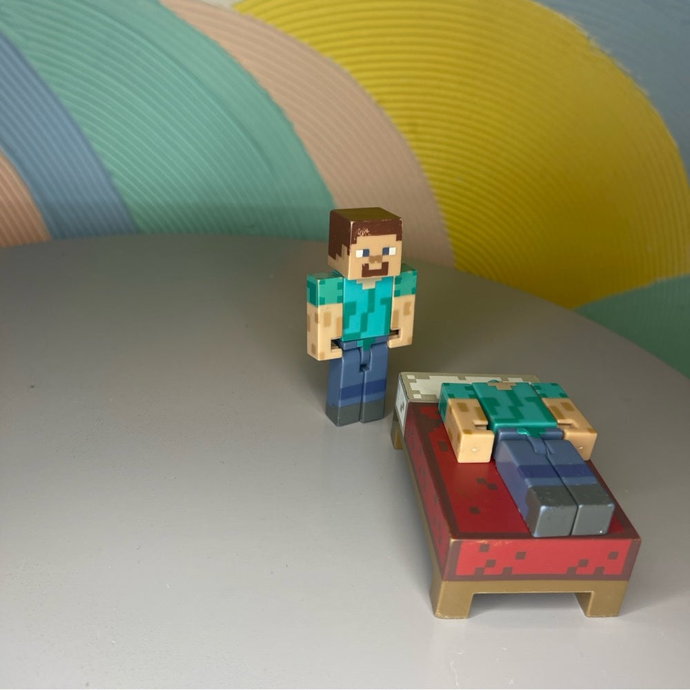 Minecraft Mixed Toy LOT Action 33 Figures Blocks pig sheep cow Weapons more