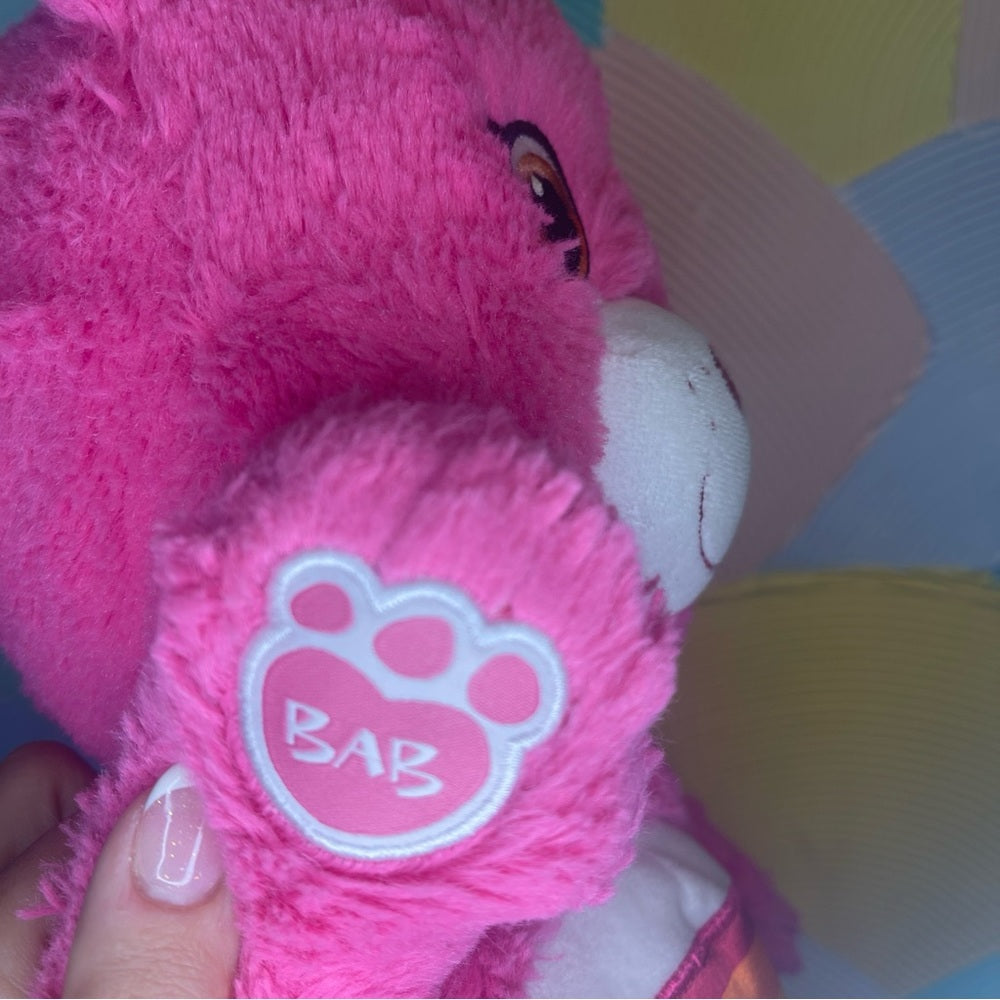 Build A Bear BABW 18" Pink Cheer Care Bears Rainbow Stuffed Animal Plush RARE