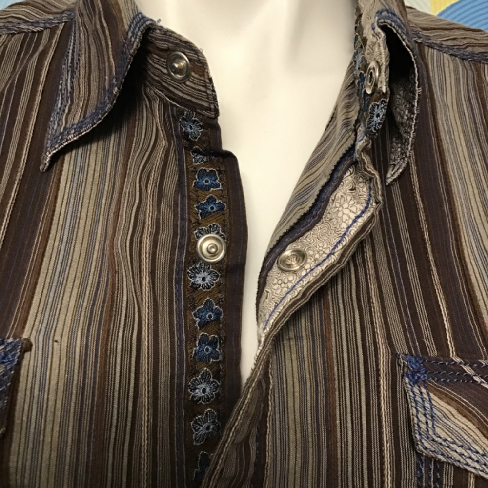 Blue pronto uomo long sleeve man shirt size XL