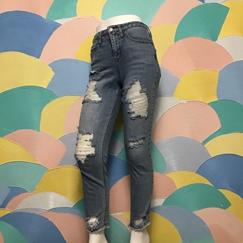 Wild Fable Distressed High Rise Mom Jean size00