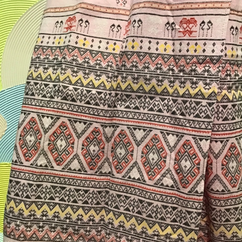 Multi colored pants dress Sz M color pink