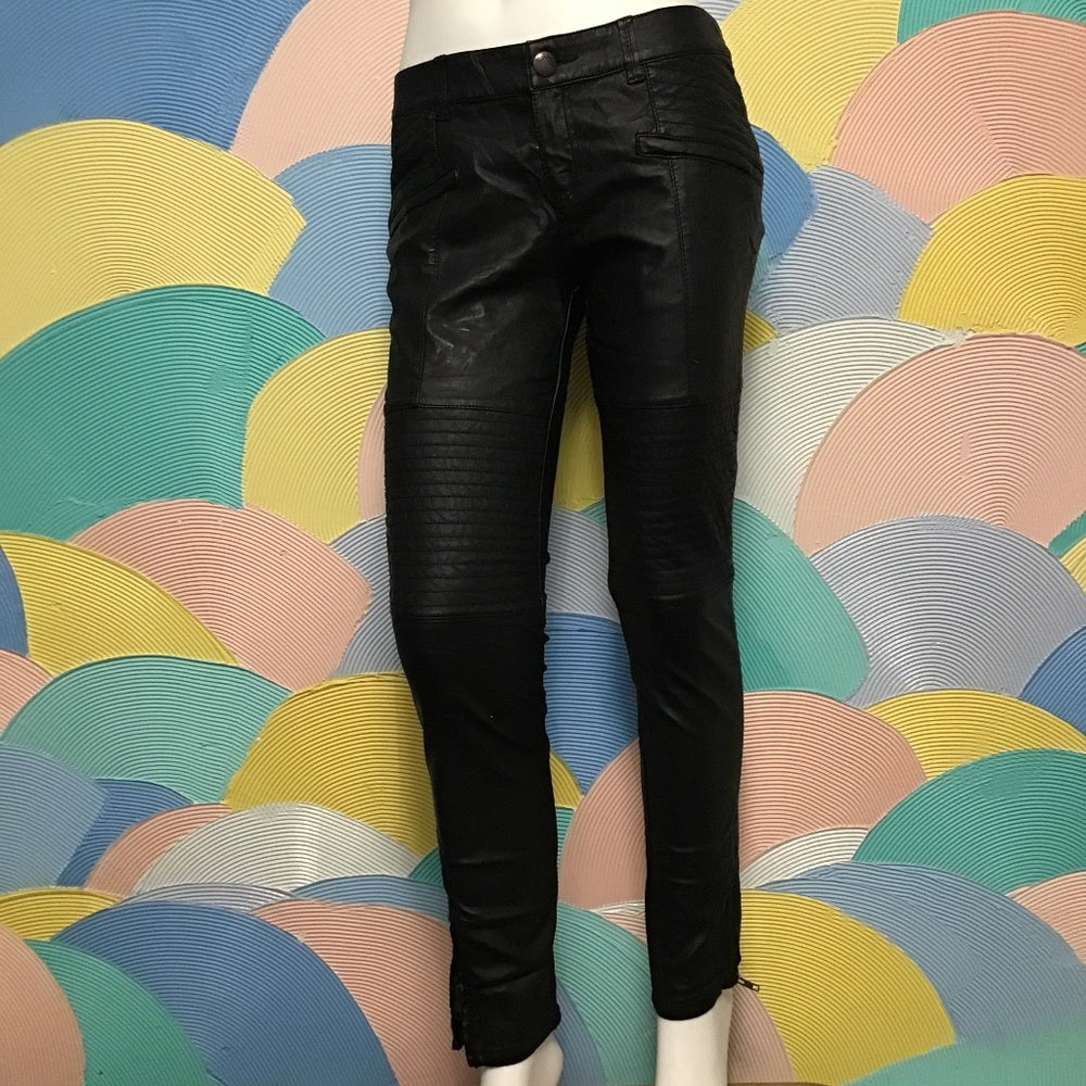 Free People vegan Black pleater Pants size 6