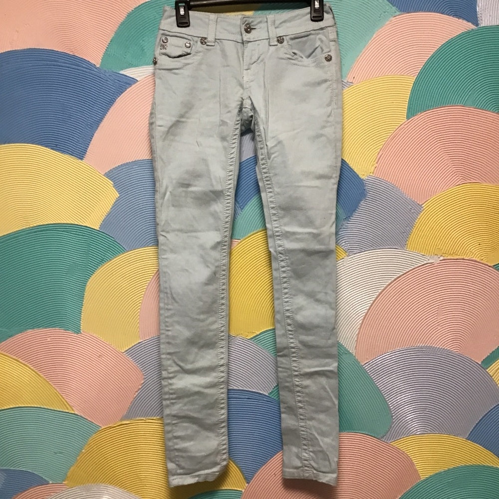 Miss Me skinny Izzy blue jeans Sz 25 with rhinestones