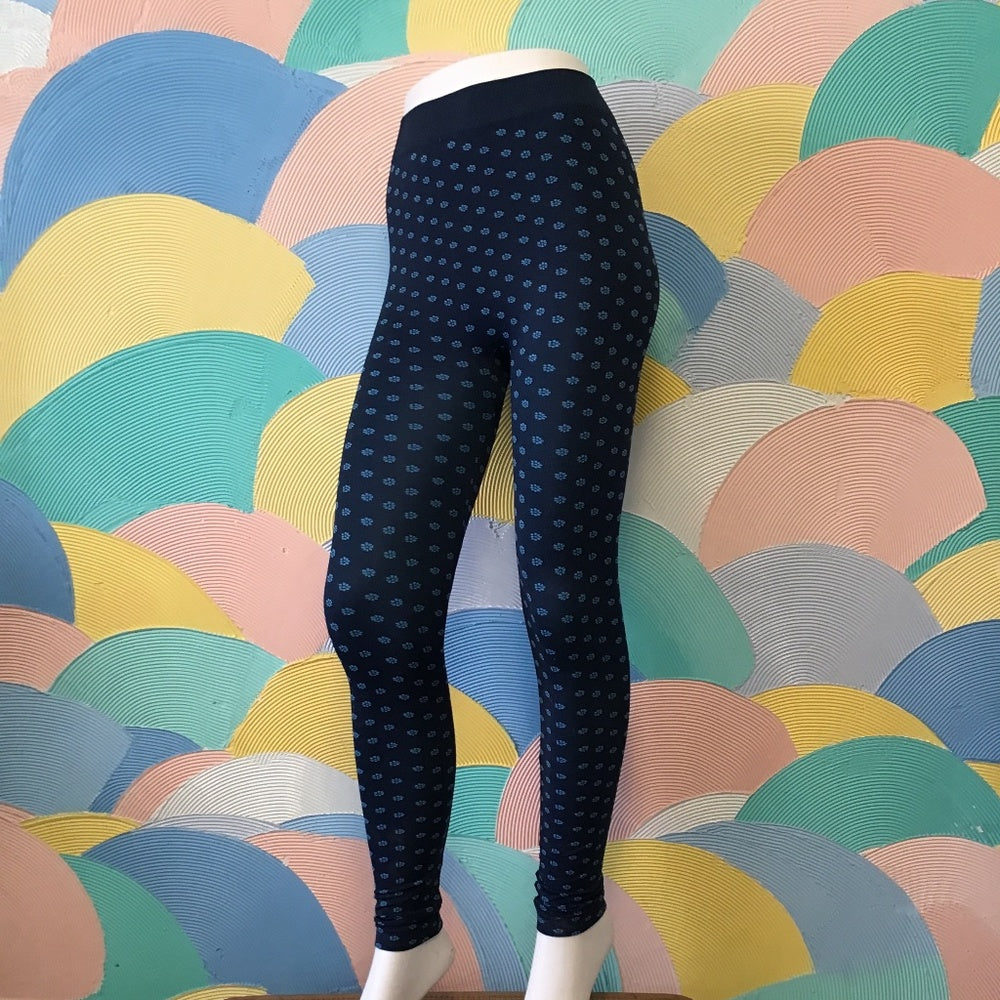 Lucky Brand soft fun floral blue leggings sizeS