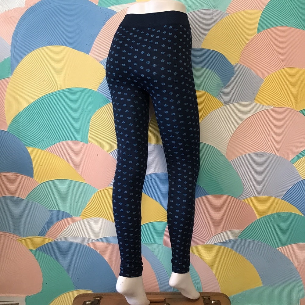 Lucky Brand soft fun floral blue leggings sizeS